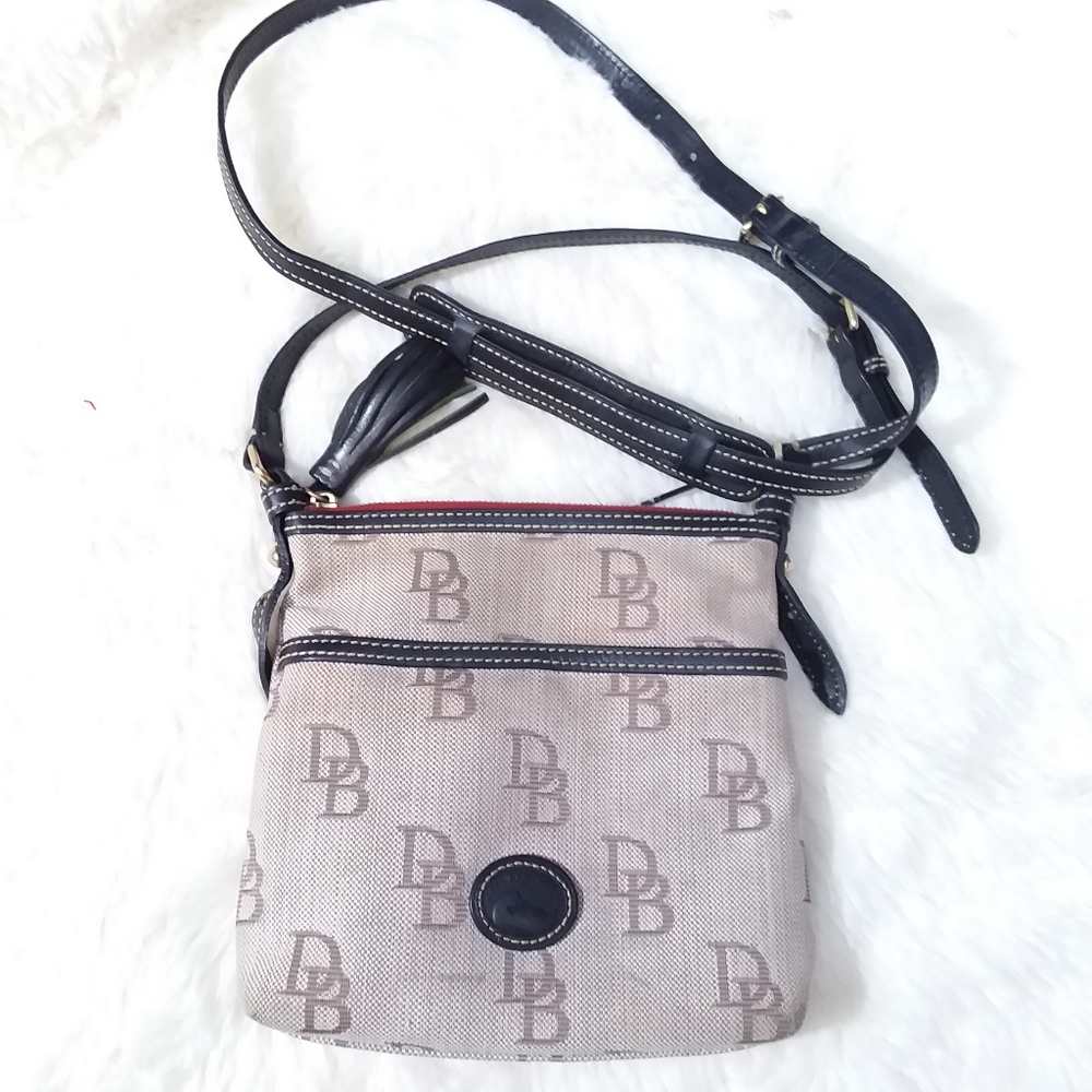 Dooney & Bourke Canvas Signature Db Crossbody Bag - image 1